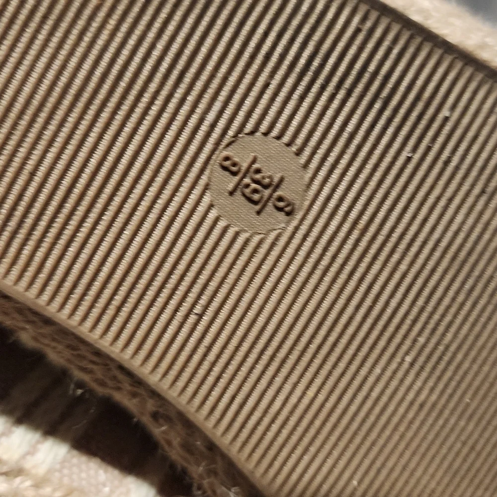 Primark Beige White Striped Espadrille Flats Size 8